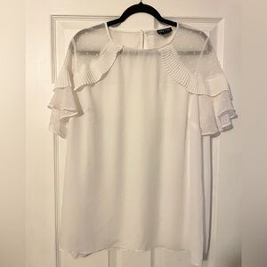 City Chic White Ruffle Sleeve Blouse